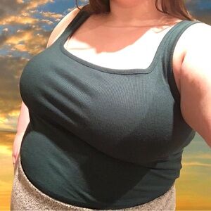 Lane Bryant Size 14/16 Ribbed Square Neck Crop Tank